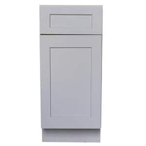 Ready to Assemble 15x34.5x24 in. Shaker Base Cabinet with 1 Door and 1 Drawer in Gray