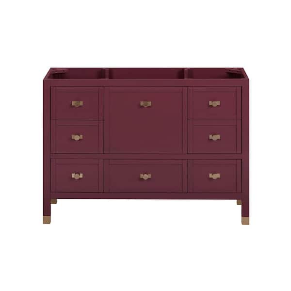 Alana 48 in. Bath Vanity Cabinet without Top in Burgundy Red Assembled
