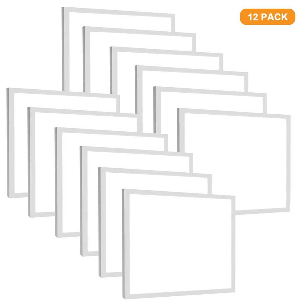 2 ft.x 2 ft. White 4400Lumens Integrated LED Flat Panel Light Fixture,0-10V Dimmable, 3CCT, 20/30/40W,120-277V (12-Pack) price history on PriceWatchPro