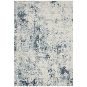 Trance Ivory Blue 7 ft. x 10 ft. Contemporary Area Rug