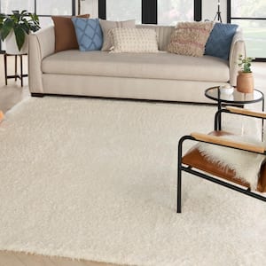 Dreamy Shag Ivory 7 ft. x 9 ft. All-over design Contemporary Area Rug