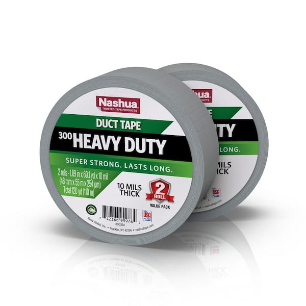 Nashua Tape 1.89 in. x 120 yd. 300 Heavy-Duty Duct Tape in Silver (2-Pack)