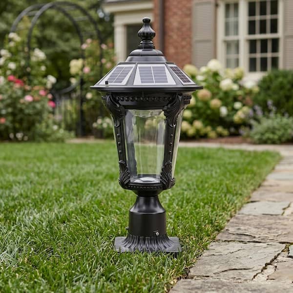 Byteany 1-Light Black Aluminum Outdoor Weather Resistant Solar