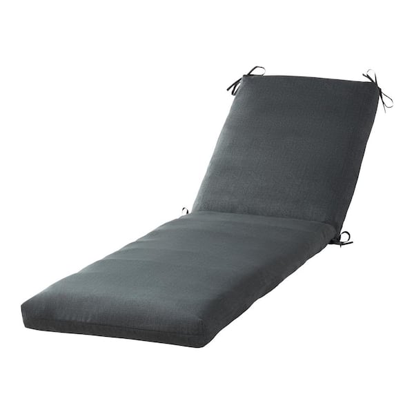 Greendale Home Fashions 23 in. x 73 in. Outdoor Chaise Lounge Cushion in Carbon