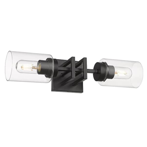 Golden Lighting - Tribeca 2-Light Matte Black Wall Sconce