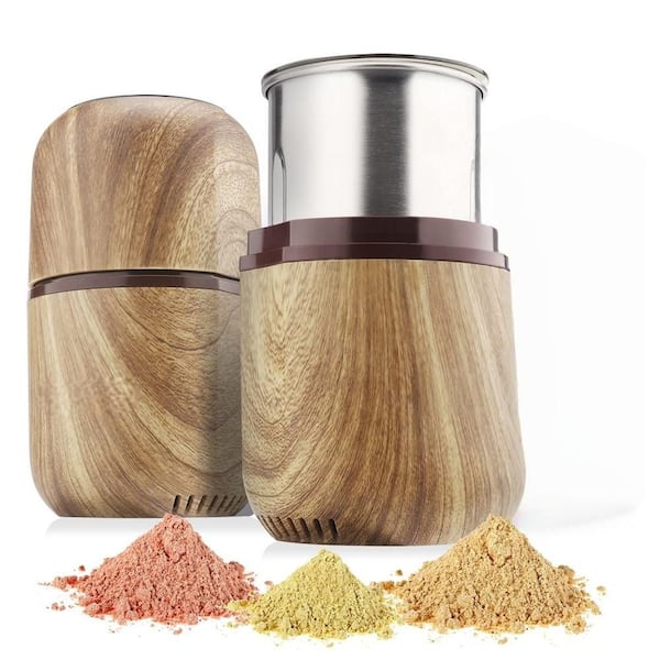Electric Herb Grinder with Large Capacity and High Rotating Speed for Spices and Herbs, Wood