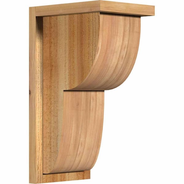 Ekena Millwork 8 in. x 10 in. x 18 in. Western Red Cedar Crestline Rough Sawn Corbel with Backplate