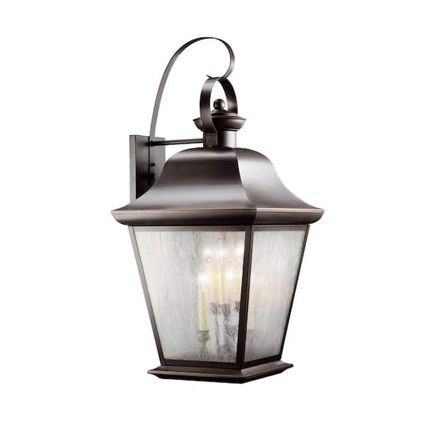 Mount Vernon 32.5 in. 6-Light Olde Bronze Outdoor Hardwired Wall Lantern Sconce with No Bulbs Included (1-Pack)