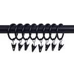 1 in. Curtain Rod Rings with Clips for 1 in. or 1-1/4 in. Poles in Rubbed Bronze (8-Pack)