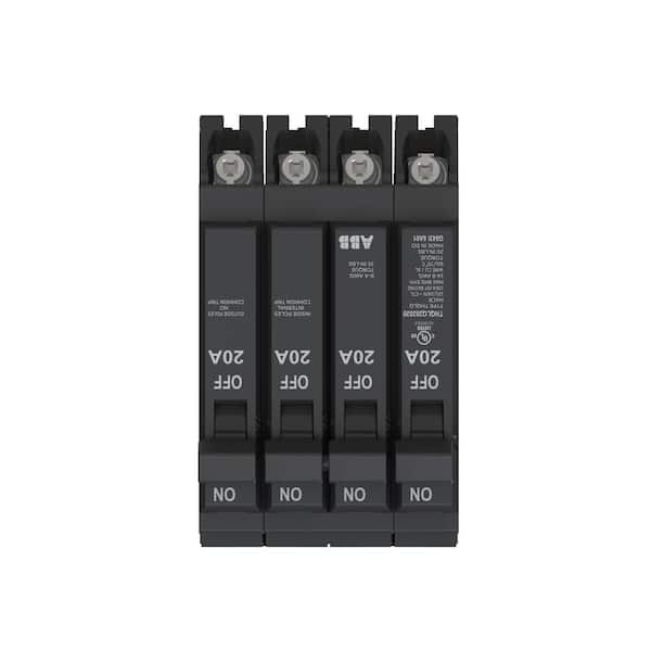 ABB 2-20 Amp Single-Pole 1-20 Amp Double-Pole Quad 120/240-Volts Circuit Breaker (THQLQ202020A)