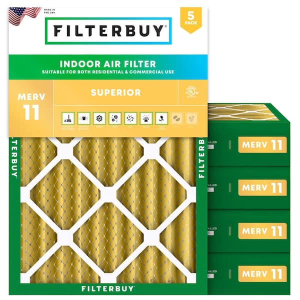 20 in. x 23 in. x 4 in. MERV 11 (FPR 7) Allergen Defense Pleated HVAC AC Furnace Air Filters Replacement (5-Pack)