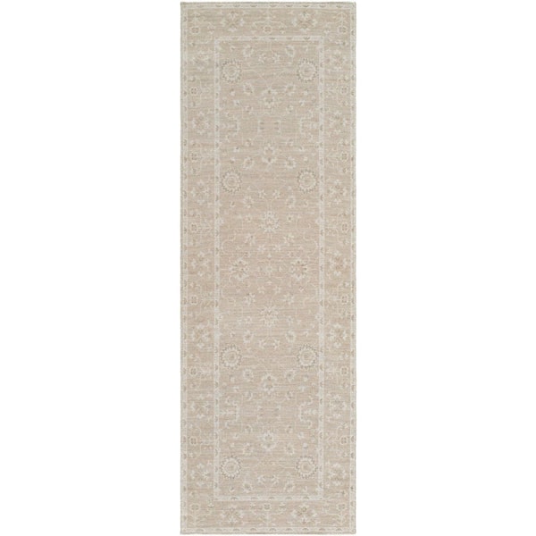2 ft. x 7 ft. Nabela Noor Home Asha Oatmeal/Off-White Traditional Area Rug