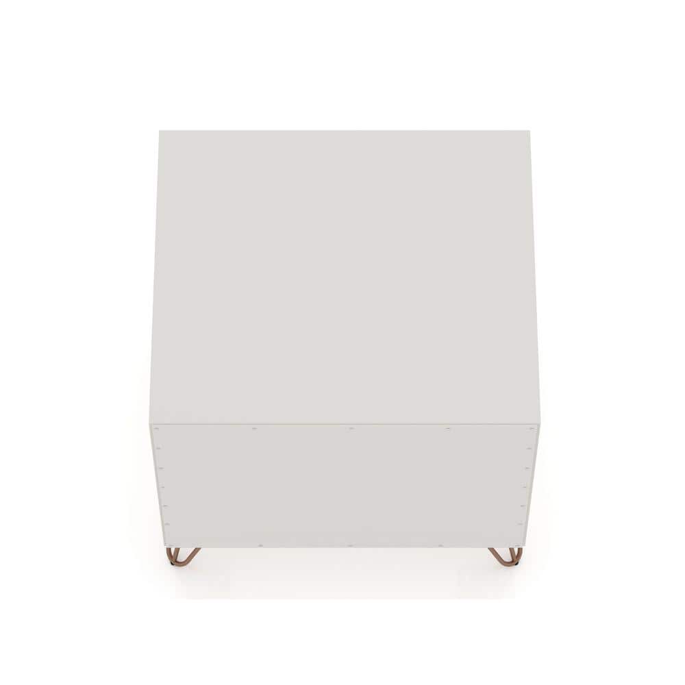 Set of 2 Gray Wood Nightstands with Hairpin Legs