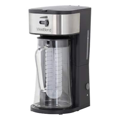 2.75 qt. Black Iced Tea or Iced Coffee Maker 10-Cups Includes Infusion Tube to Customize Flavor Features Auto Shut-Off