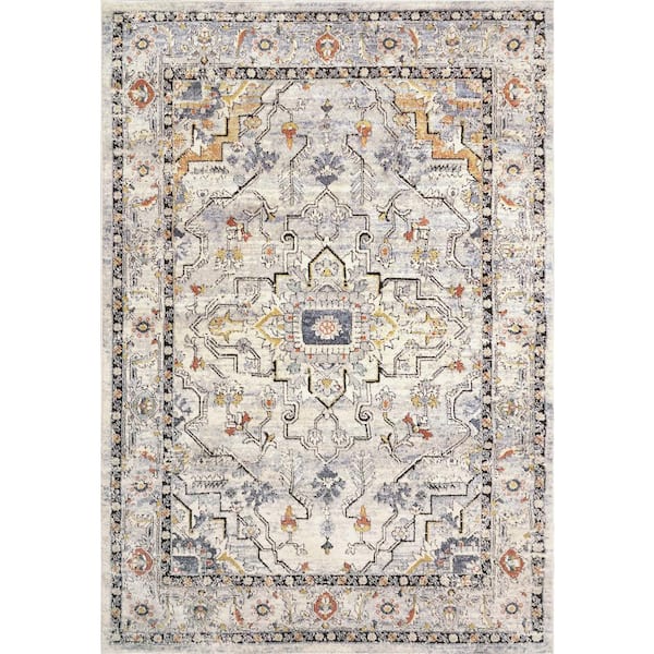 Dynamic Rugs Mabel 7 ft. 10 in. X 10 ft. 6 in. Ivory/Navy/Multi Oriental Indoor Area Rug