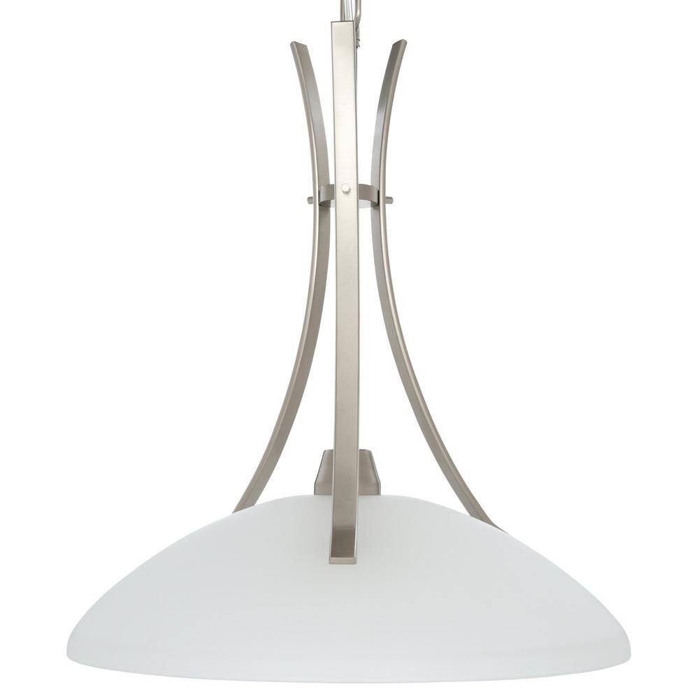 Wisten Brushed Nickel Pendant with Etched Glass Shade