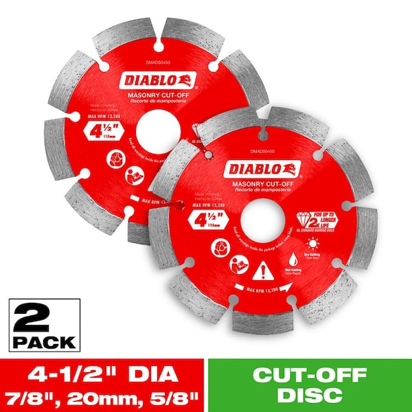 DIABLO 4-1/2 in. Segmented Rim Masonry Diamond Cut Off Blade Value Pack (2-Pack)
