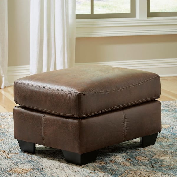 Signature DESIGN BY ASHLEY Bladen Brown Faux Leather Rectangle Accent Medium Ottoman