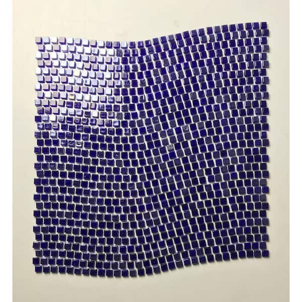 ABOLOS Galaxy Iridescent Purple Wavy Square Mosaic 0.3125 in. x 0.3125 in. Glass Wall Pool Floor Tile (15 sq. ft./Case)