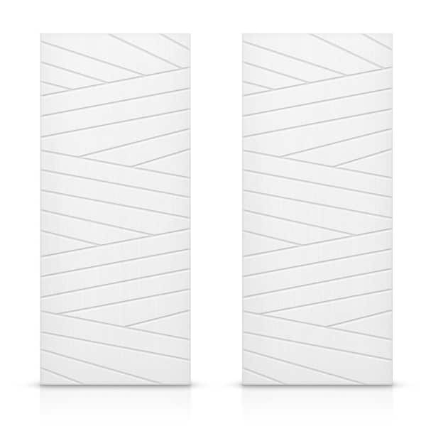 CALHOME 84 in. x 80 in. Hollow Core White Painted Composite MDF Interior Double Closet Sliding Doors