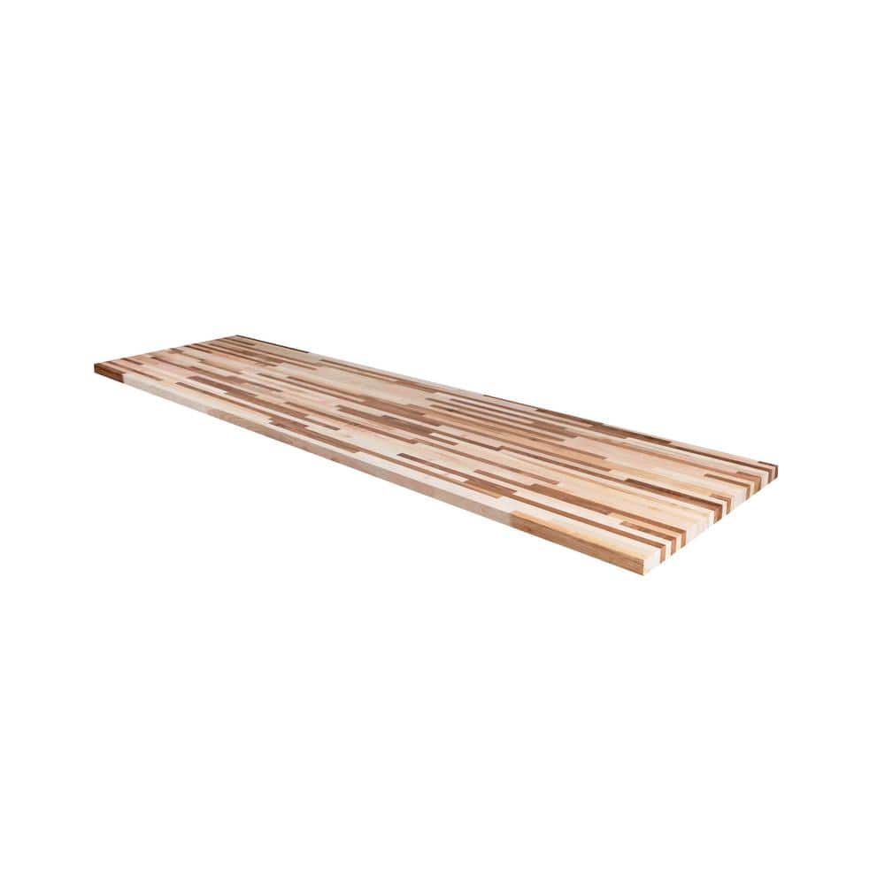 Unfinished Maple/Walnut Maple 8 ft. L x 25 in. D x 1.5 in. T Butcher Block 