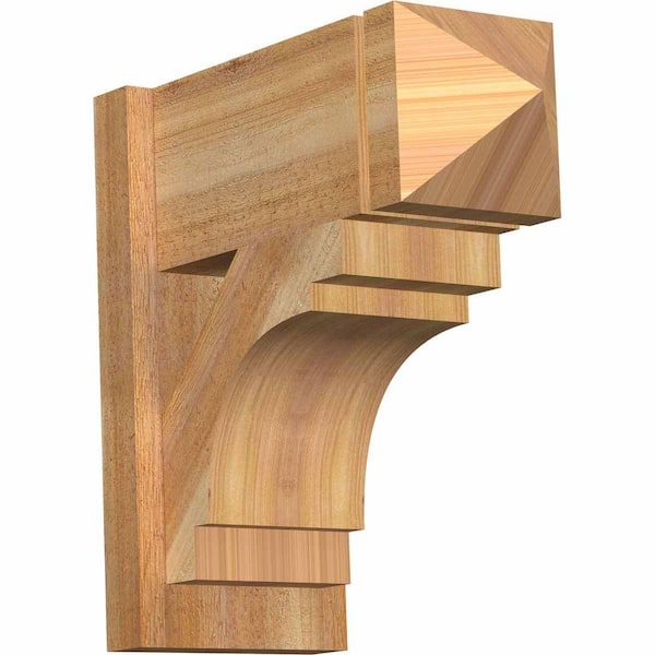 Ekena Millwork 8 in. x 18 in. x 18 in. Merced Arts and Crafts Rough Sawn Western Red Cedar Outlooker