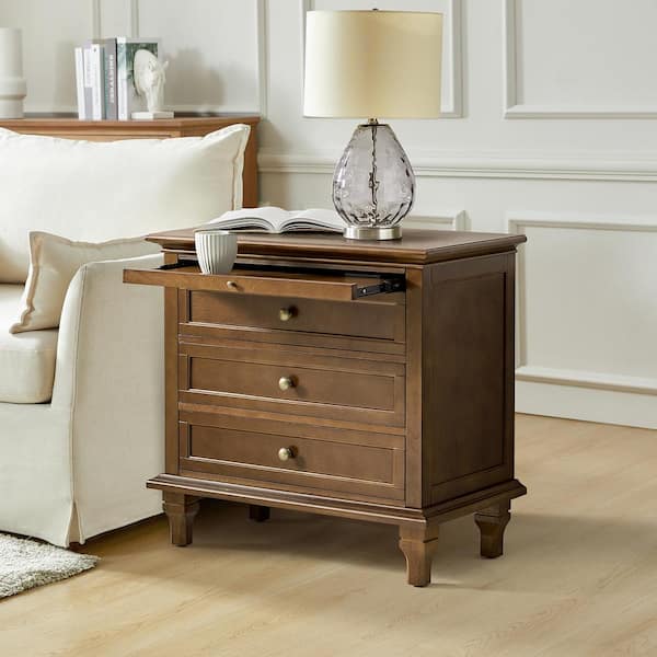 海外限定スパイク販売 CREATION JAYDEN Julia 3-Drawer Traditional H in. 27 Walnut スマホアクセサリー