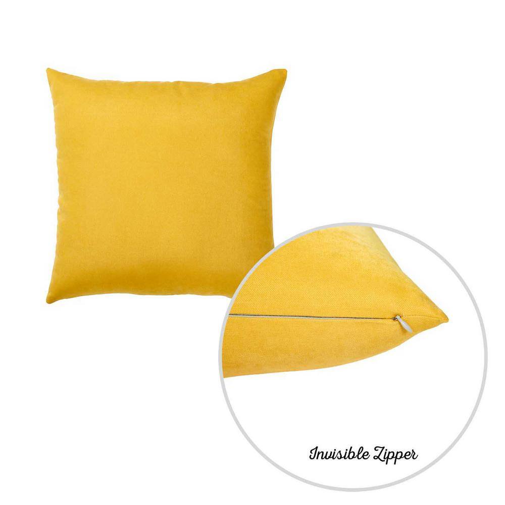 Yellow Brushed Polyester Decorative Throw Pillow Covers Set
