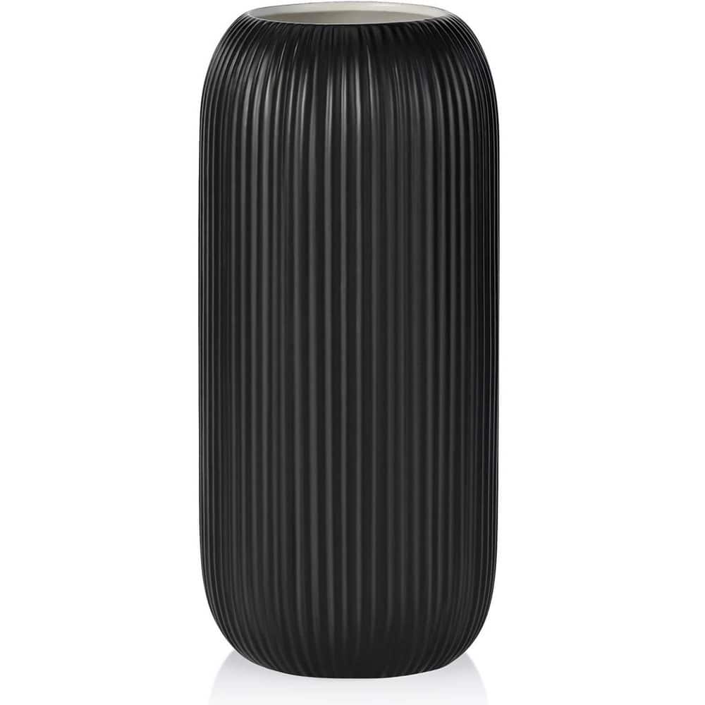 Insulator Vases for Cor Unum ブラック Signature DESIGN BY ASHLEY Meadie 10 in. H Black Terra Cotta