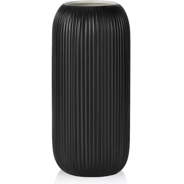 8 in. Matte Black Ceramic Decorative Vase YA2CBY - The Home Depot