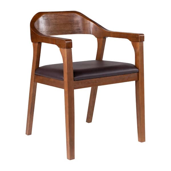 Boraam Rasmus Chestnut Wire-Brush Dining Arm Chair with Cushion
