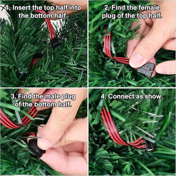 6 ft. Pre-Lit Fiber Optic Artificial Christmas Tree w/ Color-Changing Lights,Star Decorations and A Foldable Metal Stand