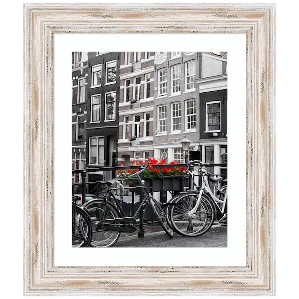 Amanti Art Alexandria White Wash Wood Picture Frame Opening Size 20 x 24 in. (Matted To 16 x 20 in.)