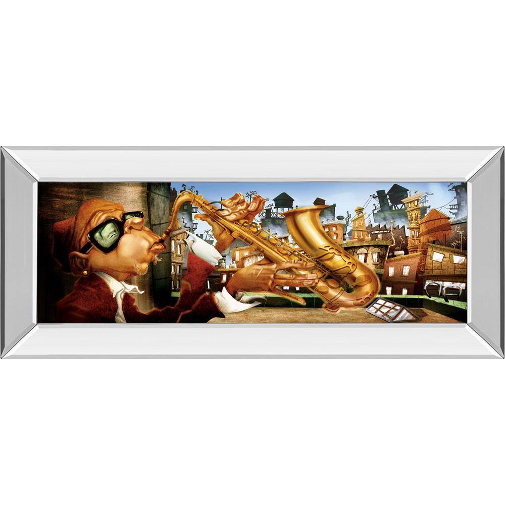Saxo City In Blue By Adam Perez Mirror Framed Print Wall Art 18 in. x 42 in. price history on PriceWatchPro