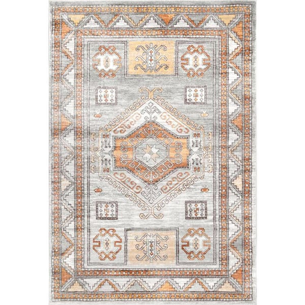 nuLOOM Castle Sun Tribal Orange 7 ft. x 9 ft. Area Rug