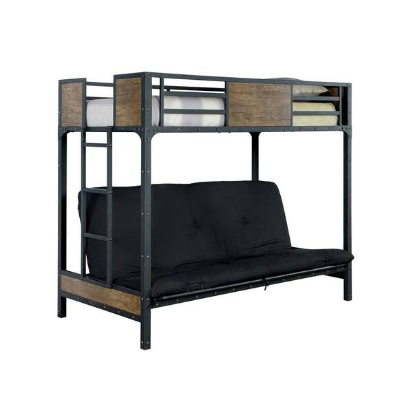 William's Home Furnishing Clapton Black Twin Bed with Futon Base