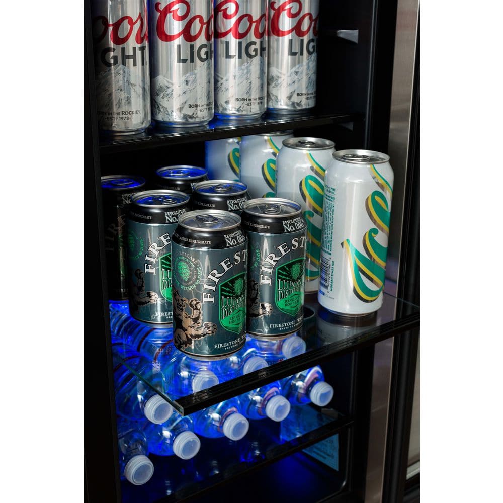 EdgeStar 15-Inch Stainless Steel Undercounter Beverage Cooler with Glass Door