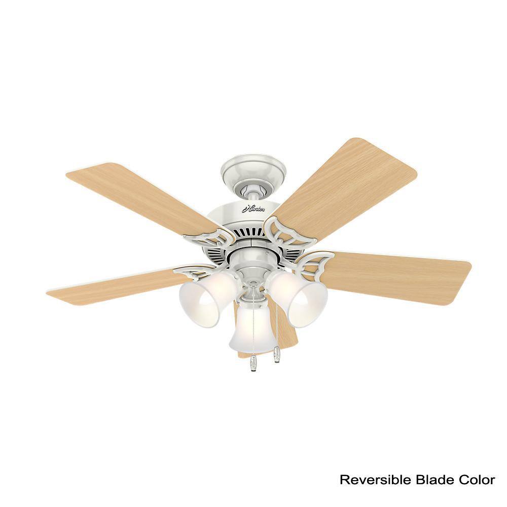 WhisperWind Classic 42" Ceiling Fan with White Oak Blades and Lighting