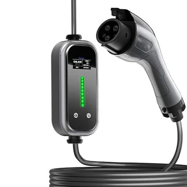 23ft 240-Volt Level 1 2 EV Charger Portable AI Smart Fast Charging Cable with Holder NEMA 6-20P Plug J1772