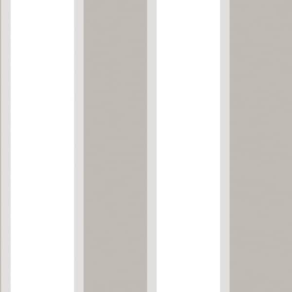 Unbranded Smart Stripes 3 Beige/White/Silver Formal Stripe Sheen Finish Non-Pasted Vinyl on Non-Woven Wallpaper Roll
