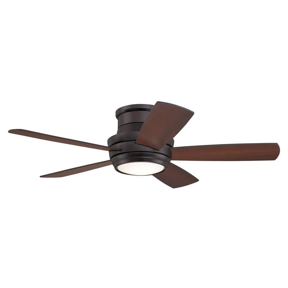 Tempo 44-Inch White Low Profile Ceiling Fan with LED Light and Remote