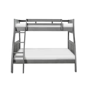 Allen Grey Twin Over Full Bunk Bed with Hand-Rubbed Glaze Highlights