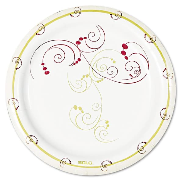 SOLO Medium Weight Clay-Coated Paper Plates, Symphony Design, 6 in., 1000 Per Case