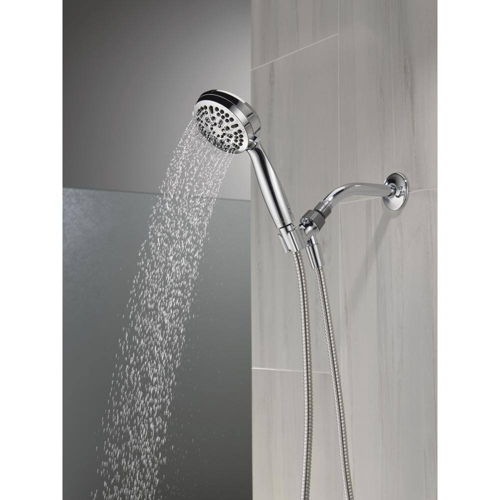 Chrome Adjustable Height Multi-Head Handheld Shower with Pulse