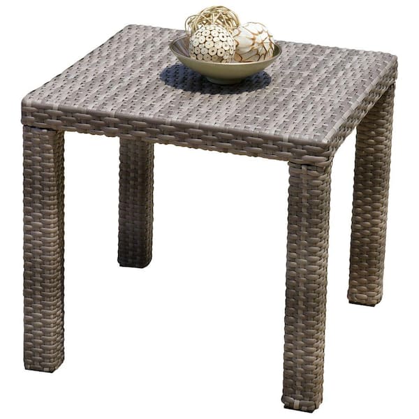 RST BRANDS Cannes Gray Square Wicker Outdoor Side Table