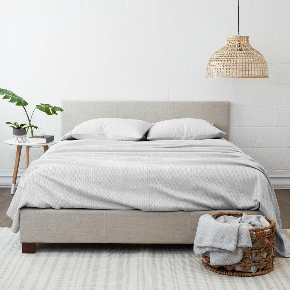Light Gray Chevron Deep Pocket Queen Sheet Set