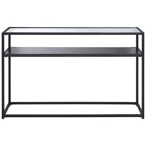 Ackley 11.81 in. Black Rectangle Metal Console Table