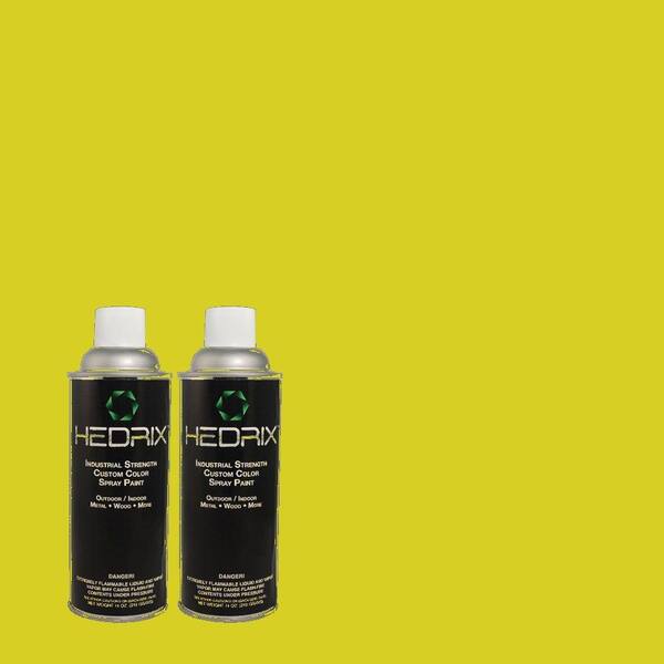 Hedrix 11 oz. Match of S-G-400 Lime Pop Low Lustre Custom Spray Paint (2-Pack)
