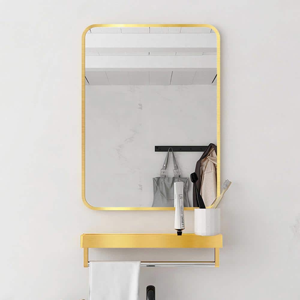 24 in. W x 30 in. H Rectangular Aluminum Framed Wall Bathroom Vanity Mirror