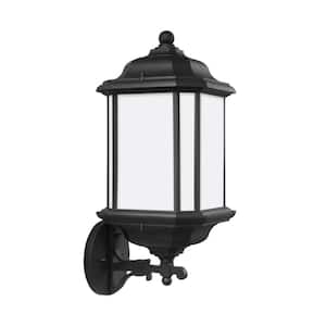 Kent 1-Light Black Outdoor 19.25 in. Wall Lantern Sconce with LED Bulb